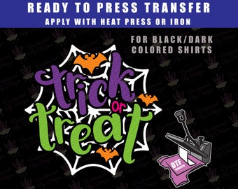 Trick or Treat Mouse Ears Mickey Bat Ready To Press DTF Heat Transfer DIY Iron On HTV Heat Press Decal svg png Not So Scary Halloween Party