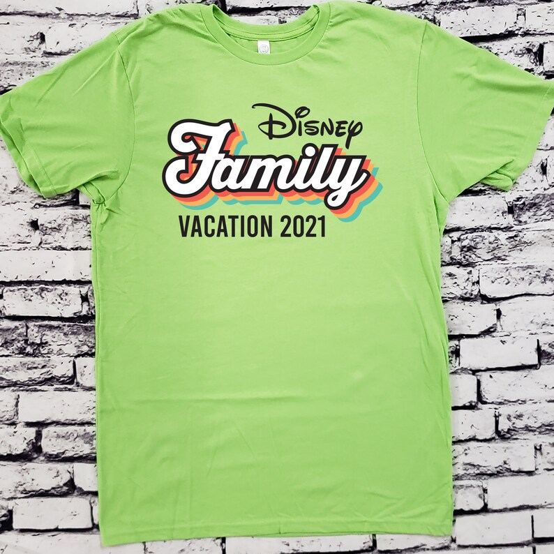 Retro Throwback Disney Family Vacation 2023 2024 Custom Disney Matching Shirts Disney World 100th Anniversary Key Lime