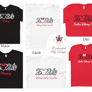 Camiseta personalizada de vacaciones familiares de Disney 2026, Mickey o Minnie, agrega tu nombre familiar, camiseta sorpresa de viaje a Disney. imagen 2