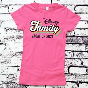 Retro Throwback Disney Family Vacation 2023 2024 Custom Disney Matching Shirts Disney World 100th Anniversary Raspberry