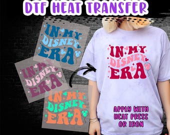 In My Disney Era DTF Heat Press Transfer DIY Iron On HTV Heat Press Decal svg png vector