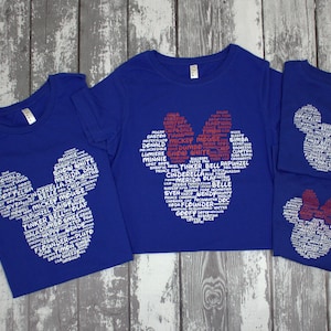 Disney Family Shirts Mickey and Minnie Head Ears His and Hers Matching Disney Custom Family Vacation Shirts T-Shirts Can Be Personalized