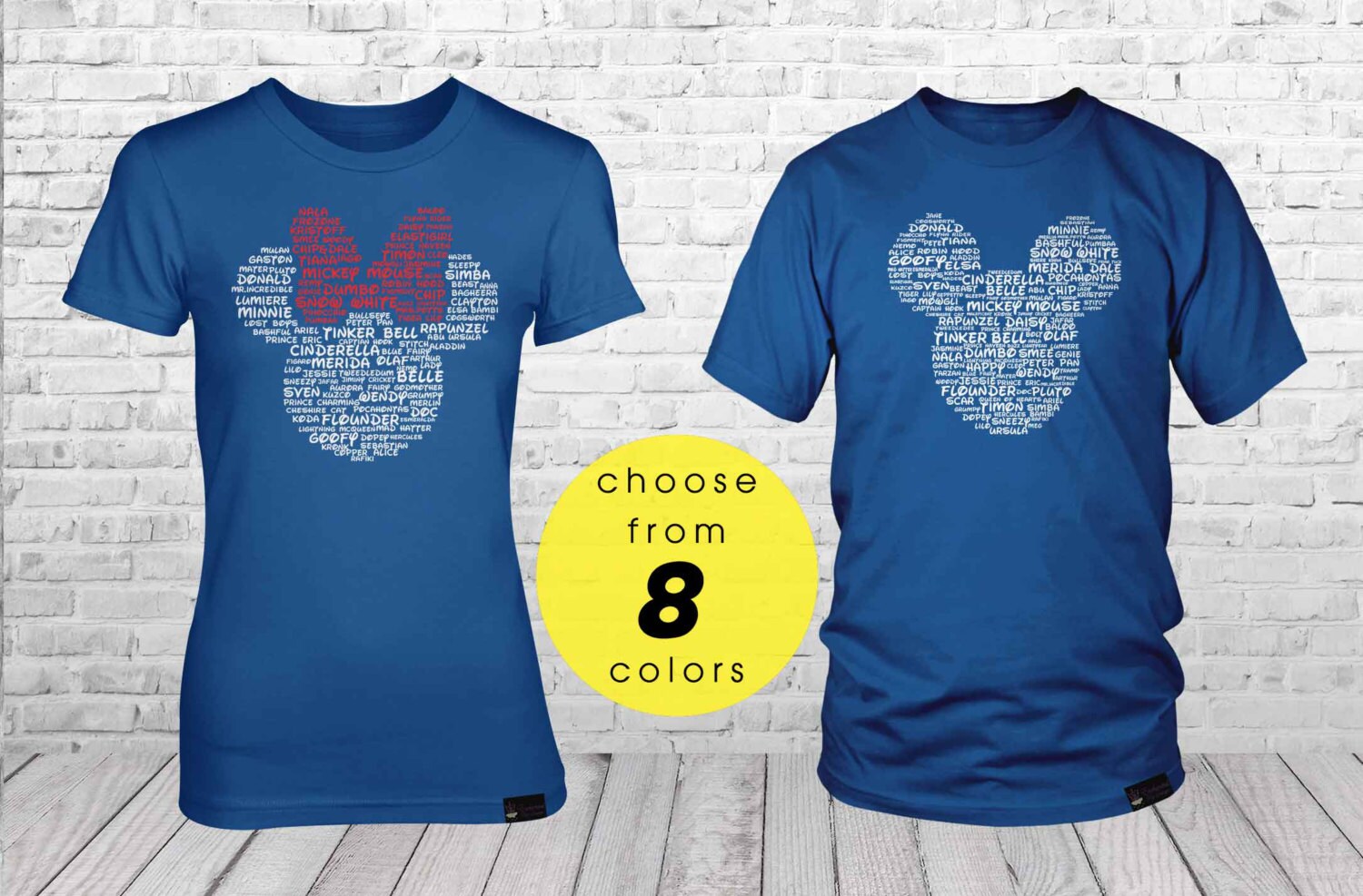 Disney Couples Matching Mickey and Minnie Head Shirts Disney His and Hers Couple Tees Matching Disney Husband and Wife Tshirts
