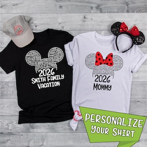 Personalized Custom 2026 Matching Family Disney Vacation Shirts, Disney Family Shirts, Matching Disney Shirts, Custom Disney Shirts Mickey