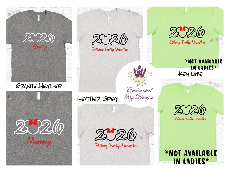 Camiseta personalizada de vacaciones familiares de Disney 2026, Mickey o Minnie, agrega tu nombre familiar, camiseta sorpresa de viaje a Disney. imagen 3
