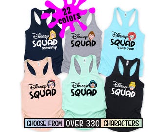 Disney Family Squad Tank Top, Disney Family Custom Shirts, Disney Characters Family Sunglass Tanks, Personalized Disney Matching Tanks 2026