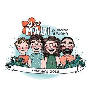 Urlaubsporträt - Personalisierte individuell gestaltete digitale Illustrationen: Geschenk, Weihnachten, Haustiere, Paar, Mama, Zeichnung, Cartoon, Druck, Oma, Urlaub