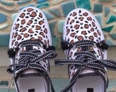 Leopard Print Custom Painted Canvas Platform Sneakers/Women's Animal Print Shoes/Cheetah Print Sneakers/Custom Painted/Girlfriend Gifts/
