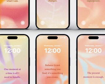PAKIET Afirmacje zdrowia psychicznego | 10 cytatów o samoopiece dla odporności | Tapety na smartfony | Ekran blokady smartfona