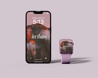 Let Them Thery Digital Phone and Watch Backgrounds | Uspokajające wzory natury | Wodospad, Góra, Krajobraz | Inspirujące potwierdzenie