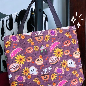 HALLOWEEN TEA PARTY - fabric tote bag