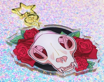 SKULL & ROSES - 2.5" acrylic keychain