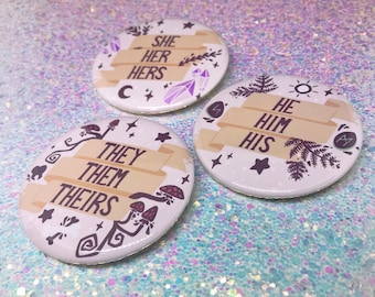 WITCHY PRONOUNS - 2.25" button