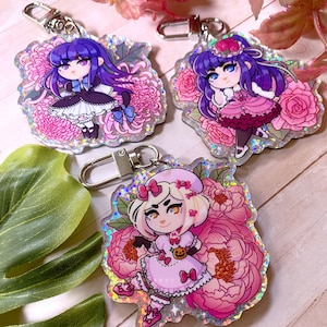 Umineko WITCHY GIRLS - 2.5&quot; holographic glitter keychain