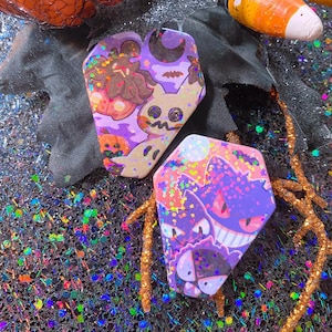Pkmn GHOSTS - 2&quot; coffin shaped buttons