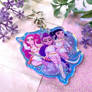 PREORDER K-Pop Demon Girls HUNTRIX - 2.75&quot; iridescent acrylic keychain (preorder)