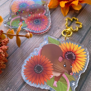 Trash Animals SUNFLOWER RAT - 2.5" holographic acrylic keychain
