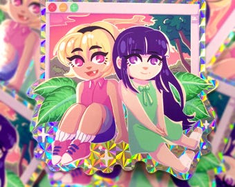 Higurashi RIKA AND SATOKO - 3" prismatic holo sticker