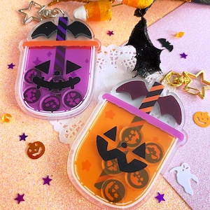 HALLOWEEN BUBBLE TEA - 3.5&quot; shaker charm
