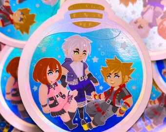 Kingdom Hearts DESTINY TRIO - 3" holographic sticker