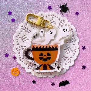 HALLOWEEN TEA PARTY 2.5 acrylic keychains Ghosty Tea Cup