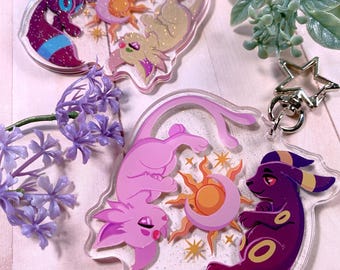 PKMN Morning and Evening - 2.75" glitter acrylic keychain