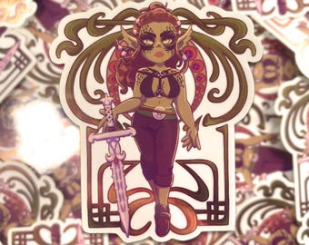 BG3 Lae'zel - Sticker vinyle miroir 3"