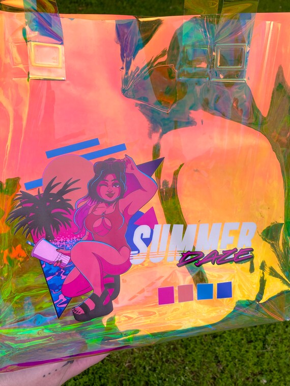SUMMER DAZE - ホログラフィックトートバッグ - Etsy 日本