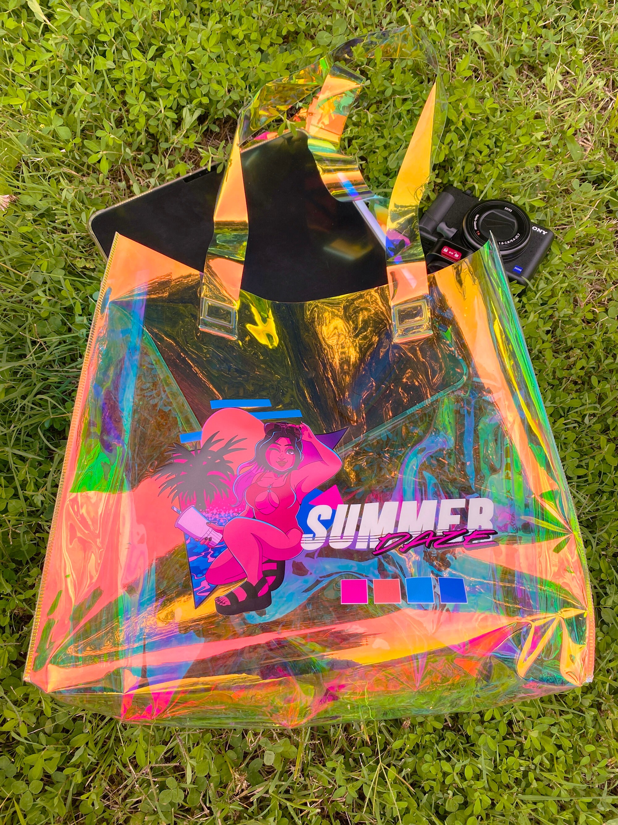 SUMMER DAZE - ホログラフィックトートバッグ - Etsy 日本