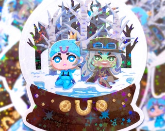 Jojo Horses SNOWGLOBE - 3" holographic clear sticker