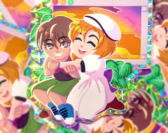 Higurashi RENA AND KEIICHI - 3" prismatic holo sticker