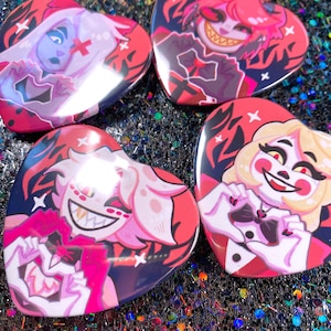 Hazbin Hotel - 2.25&quot; heart button