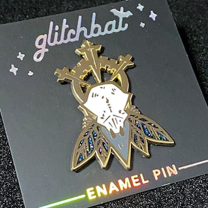 RAVEN SKULL - 1.75&quot; enamel pin