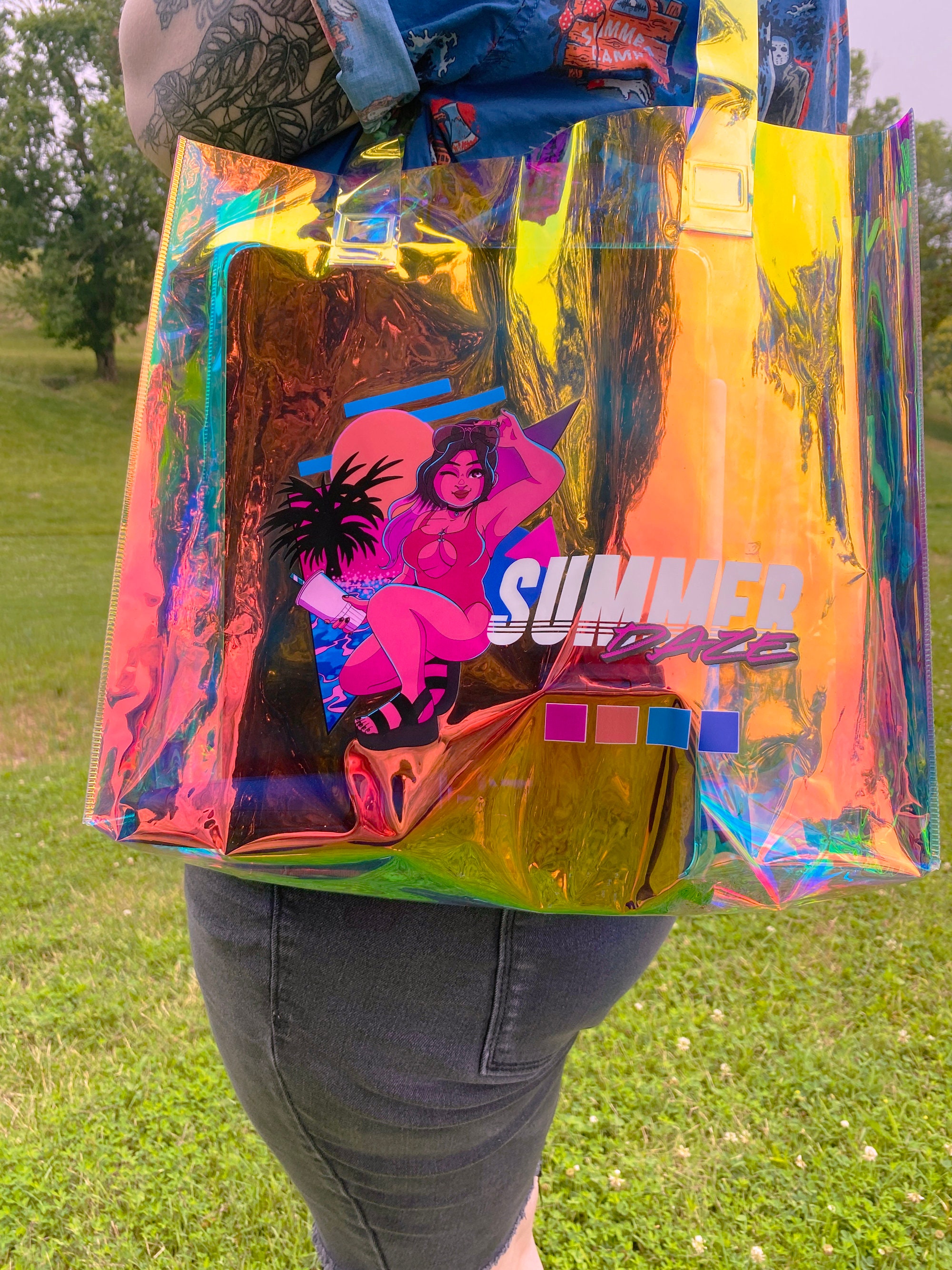 SUMMER DAZE - ホログラフィックトートバッグ - Etsy 日本