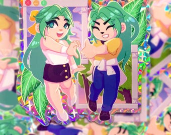Higurashi MION AND SHION - 3" prismatic holo sticker
