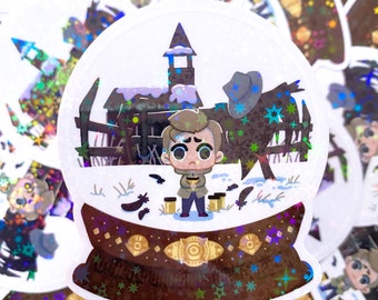 Resident Evil VILLAGE SNOWGLOBE - 3" holographic clear sticker