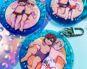 Metal Gear Solid SUMMER VIBES - 2.75" ripple acrylic keychain