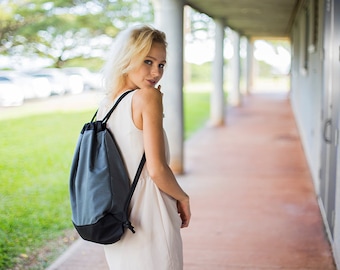 Drawstring Gym Bag for Women & Men - Gray Gym Drawstring Backpack - Sports Bag - Workout Bag - Womens Gym Bag - Mens Gym Bag Drawstring Bag