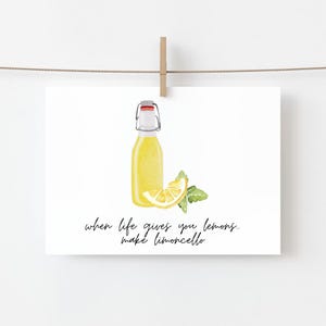 Limoncello, Lemon Lovers, Italian Card, Everyday Card, Funny Card, Lemon Card, Cute Card, Feel Good  - Greeting Cards (1, 10, 30, and 50pcs)