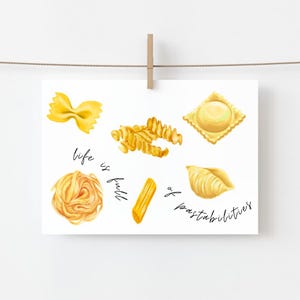 Pasta Card, Pasta Lover, Everyday Card, Italian Card, Happy Card, Cute Card, Pasta, Feel Good Card - Greeting Cards (1, 10, 30, and 50pcs)