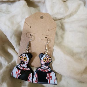 clown art bloody earrings