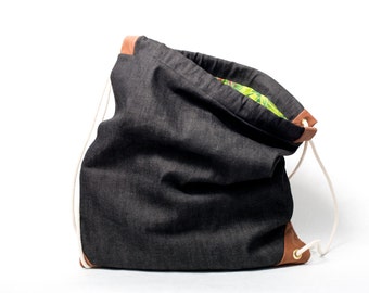 THAMES - One-off bag / Drawstring / Canvas Backpack / Sackpack / Gym bag / Everyday / Sport / Backpack