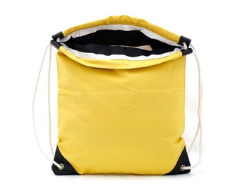 LEONARD - One-off bag / Drawstring / Canvas Backpack / Sackpack / Gym bag / Everyday / Sport / Backpack / Red Thread Bag
