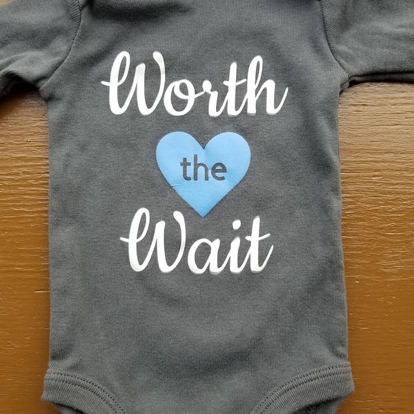 Worth The Wait, Adoption, IVF long sleeve newborn onesie