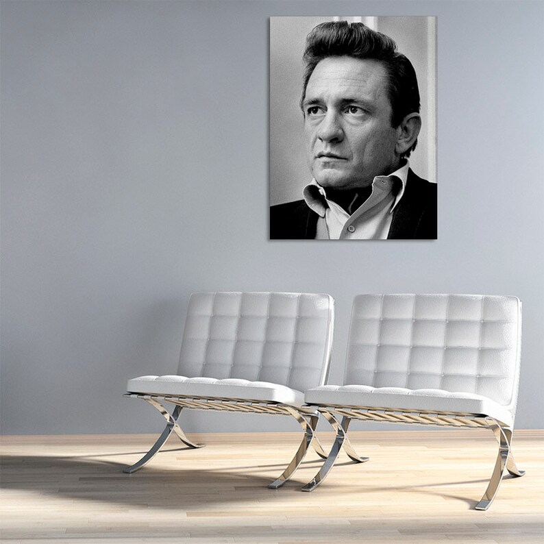 Johnny Cash Canvas Wall Art Framed Print Various Sizes Etsy