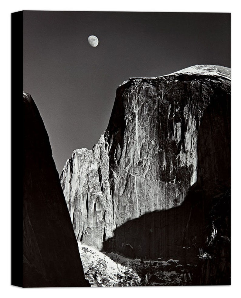 Adams ansel moon and half dome yosemite national park Canvas | Etsy