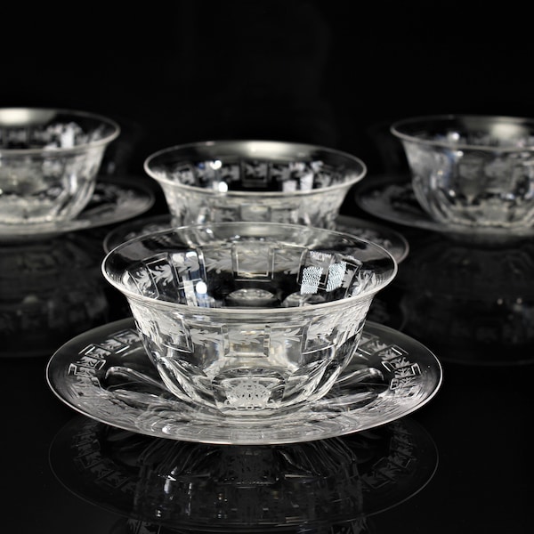 Antique Crystal Finger Bowls Etsy