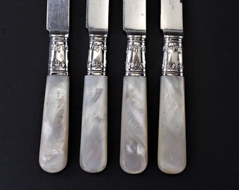 オランダZilverstad社製、純銀厚メッキ３徳オープナー : ヴィンテージ Landers Frary and Clark Aetna Works Sterling Mother of Pearl 4