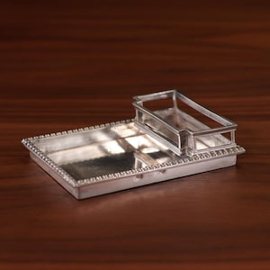Cartier Antiker Streichholzhalter 950er Silber Emile Puiforcat Fehlender emaillierter Porzellaneinsatz von Samson
