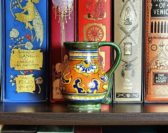 Royal Gouda Rhodian Pattern Pottery Small Pitcher Creamer Plateelbakkerij Zuid PZH Holland Antique 1921